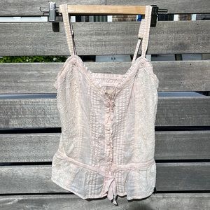 Hollister Pale Pink Babydoll Lace Tank Size xs